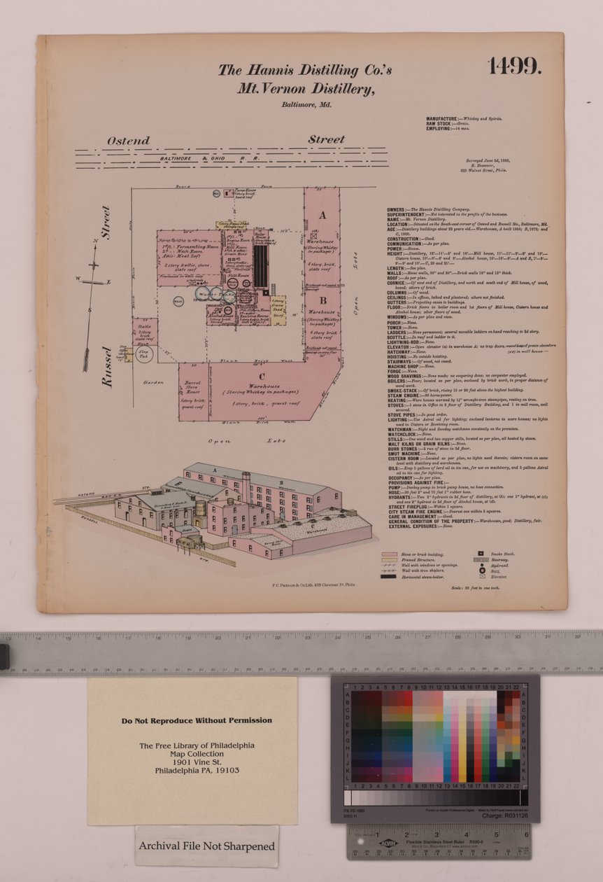 Destilaria de Mount Vernon Co. de Hannis Distilling, Maryland, Pesquisas Gerais de Hexamer, 1880 de Ernest Hexamer