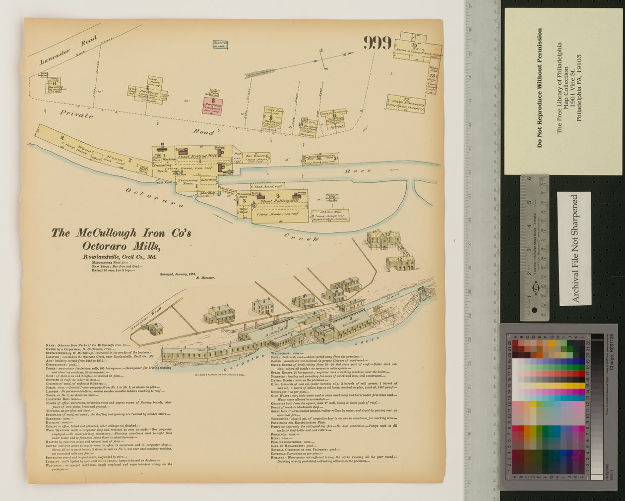 Octoraro Mills, Rowlandville, Maryland, Pesquisas Gerais de Hexamer, 1876 de Ernest Hexamer