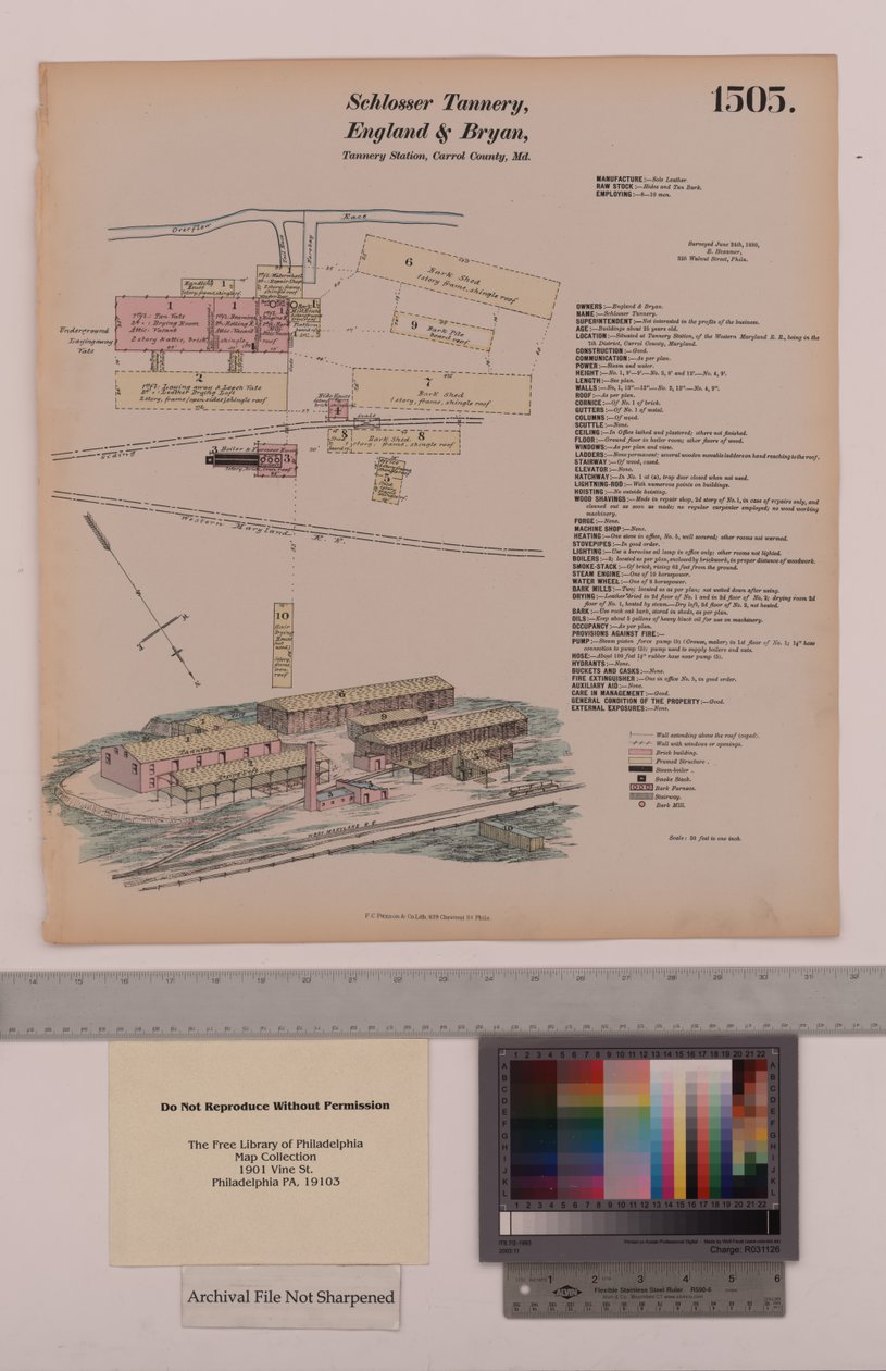 Tannery Schlosser, Inglaterra e Estação Bryan Tannery, Maryland, Pesquisas Gerais Hexamer, 1880 de Ernest Hexamer
