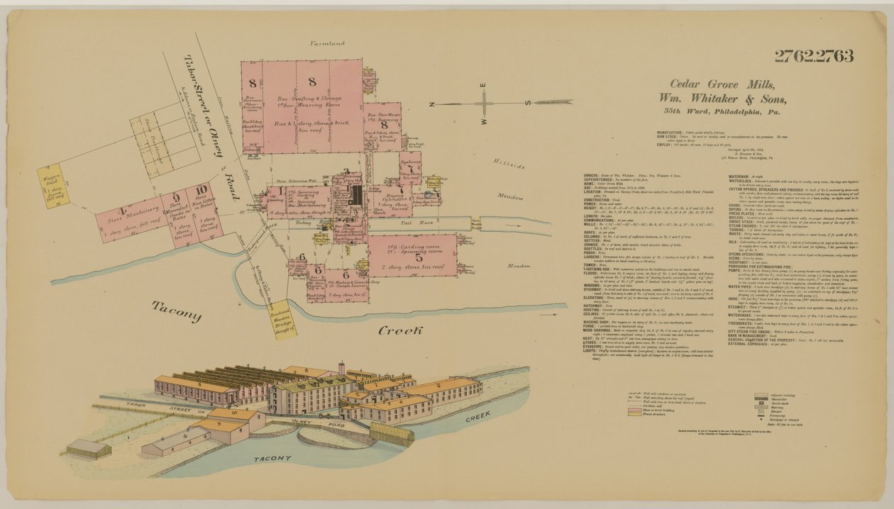 Tabor St. e Olney Road, Pesquisas Gerais Hexamer, 1894 de Ernest Hexamer