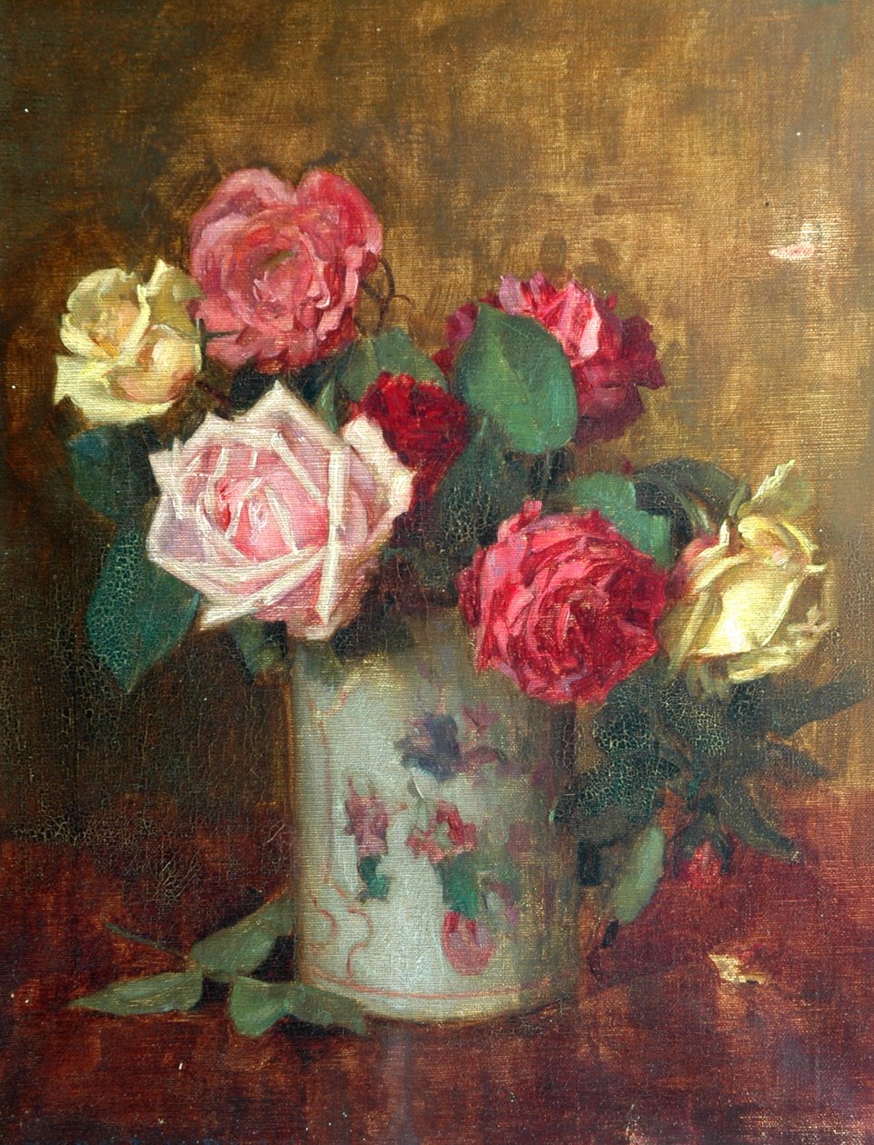 Rosas (óleo sobre tela) de Ernest Higgins Rigg