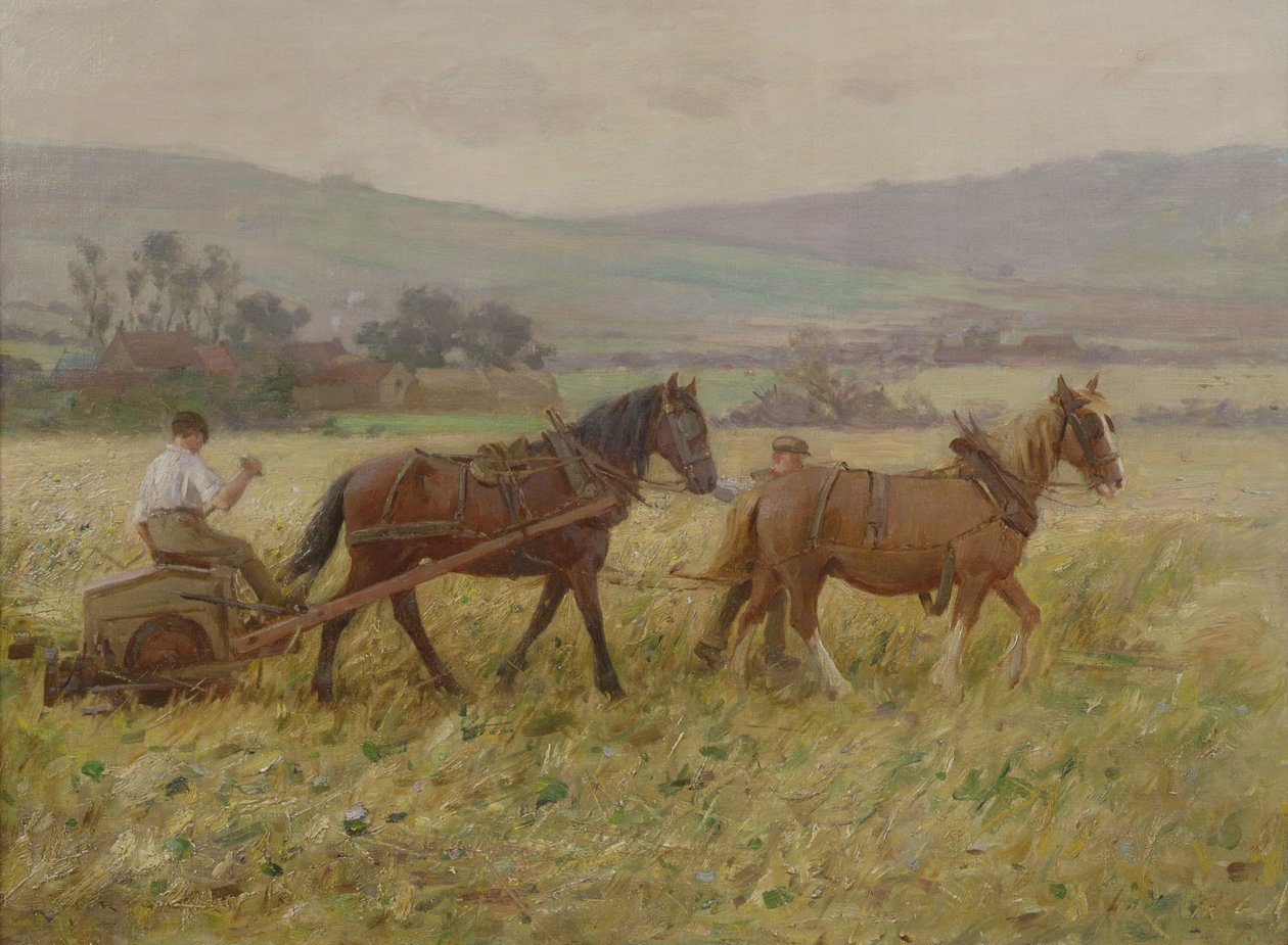 The Harvesting Team (óleo sobre tela) de Ernest Higgins Rigg
