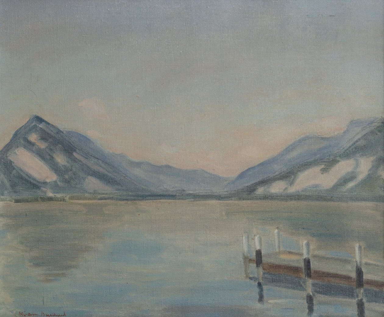 Lago Thun (óleo sobre tela) de Ernest Hiram Brülhart