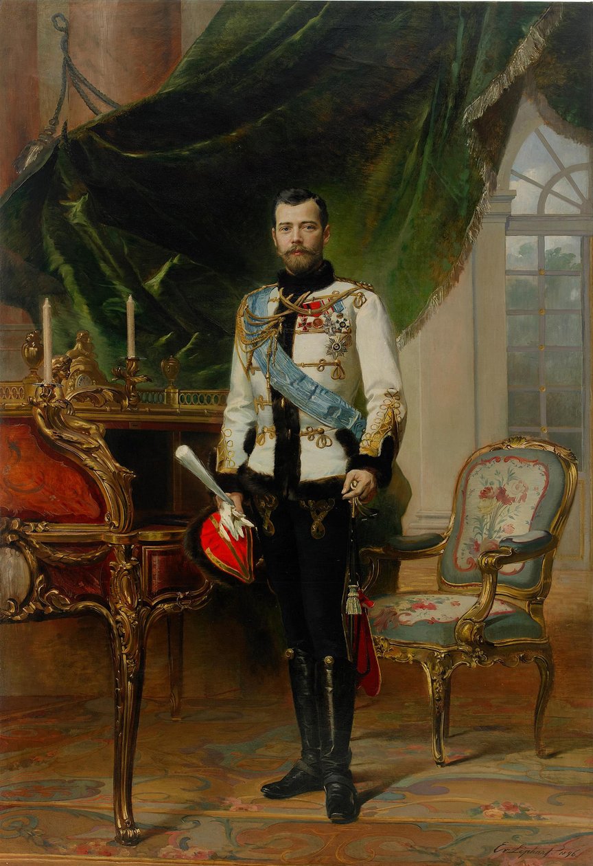Retrato do imperador Nicolau II 1868-1918, 1896 de Ernest Karlovich Liphart