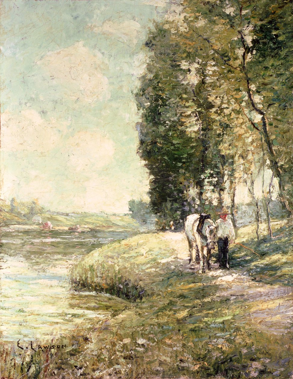 Country Road to Spuyten, Duyvil, New York (óleo a bordo) de Ernest Lawson