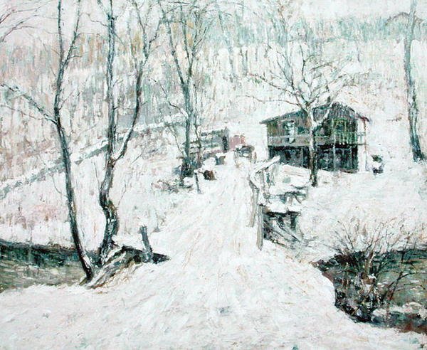 Cena do campo, Inverno de Ernest Lawson