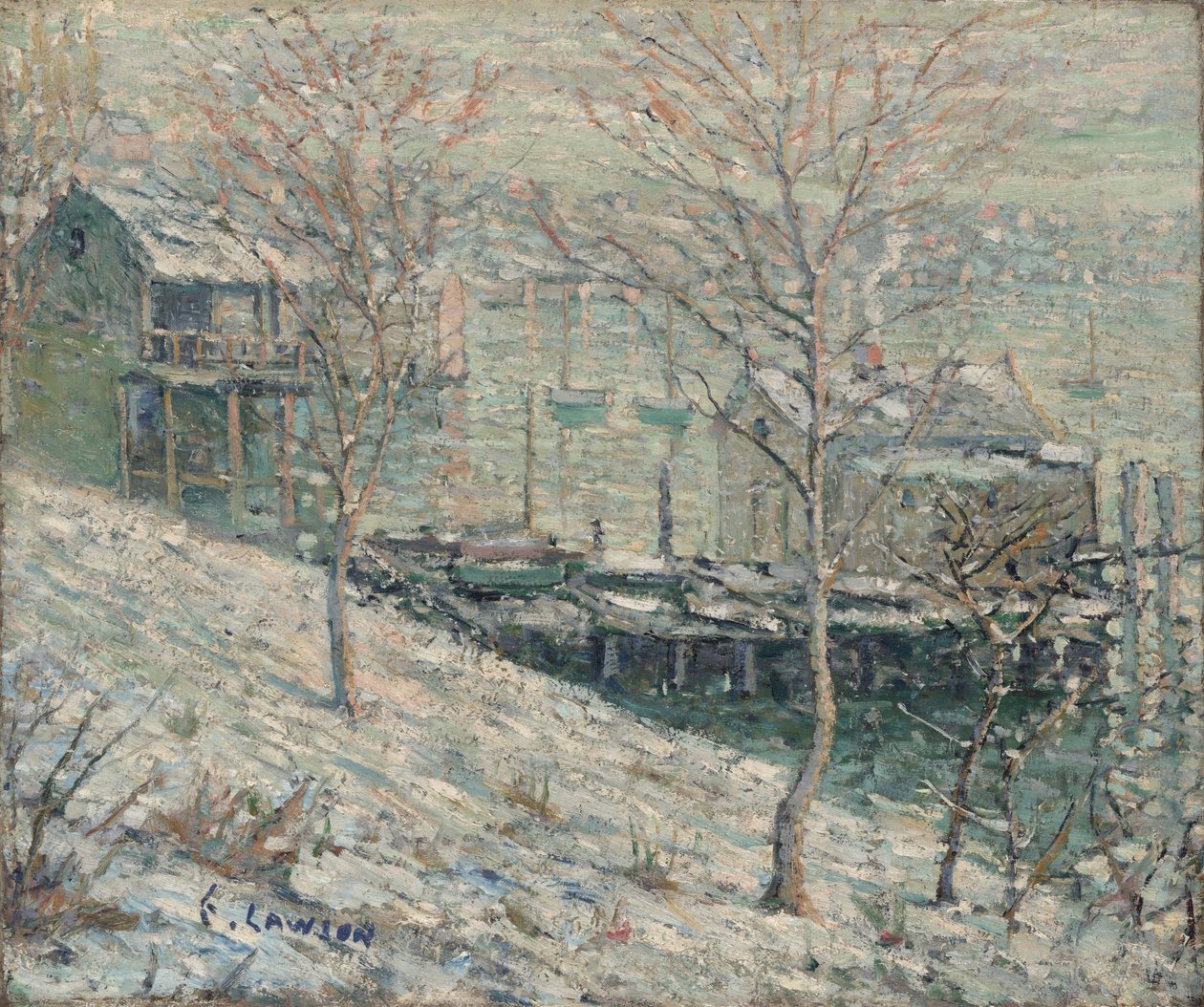 Cena do inverno do rio Harlem, c.1910 de Ernest Lawson