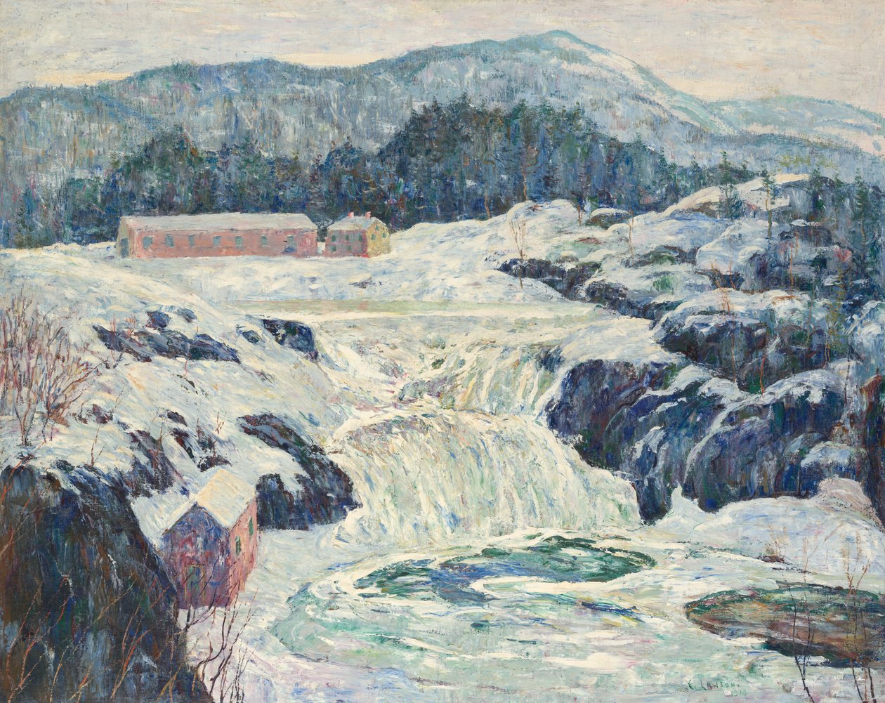 Cascatas presas no gelo de Ernest Lawson