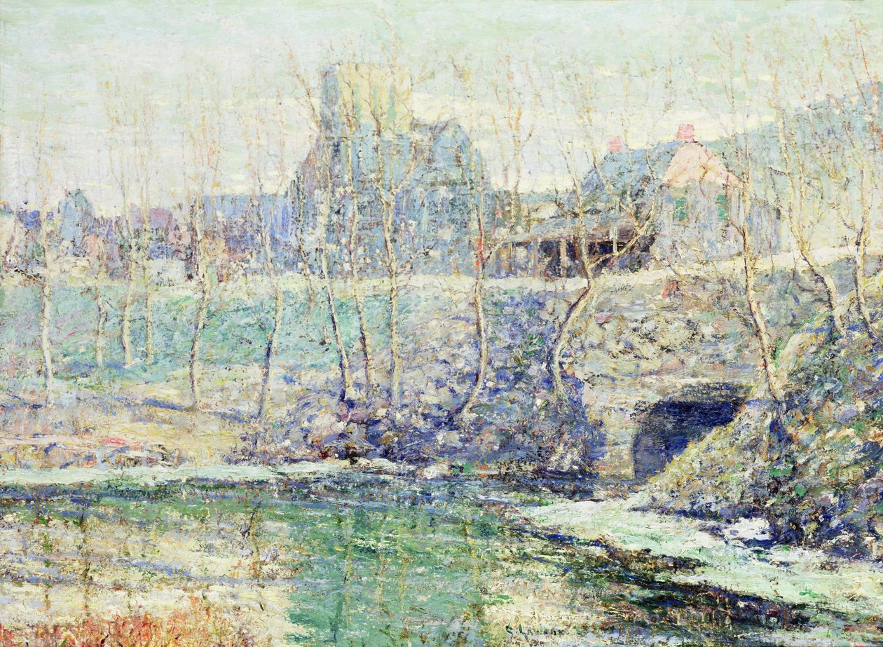 Dia de nevoeiro em março de Ernest Lawson