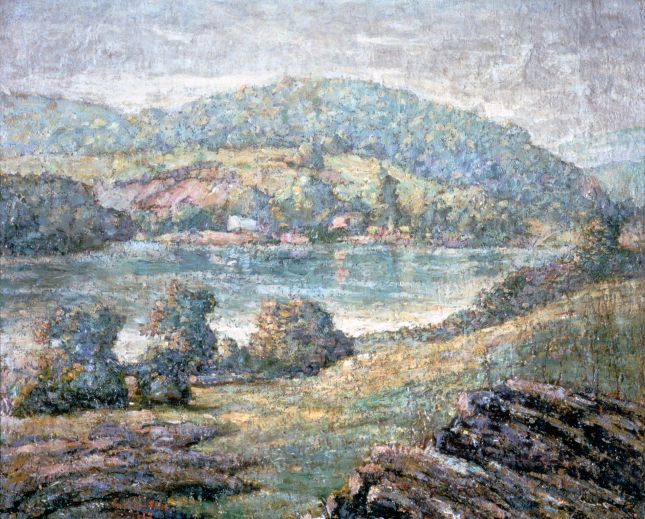 Luz da manhã, vale do rio, Connecticut, 1919 de Ernest Lawson