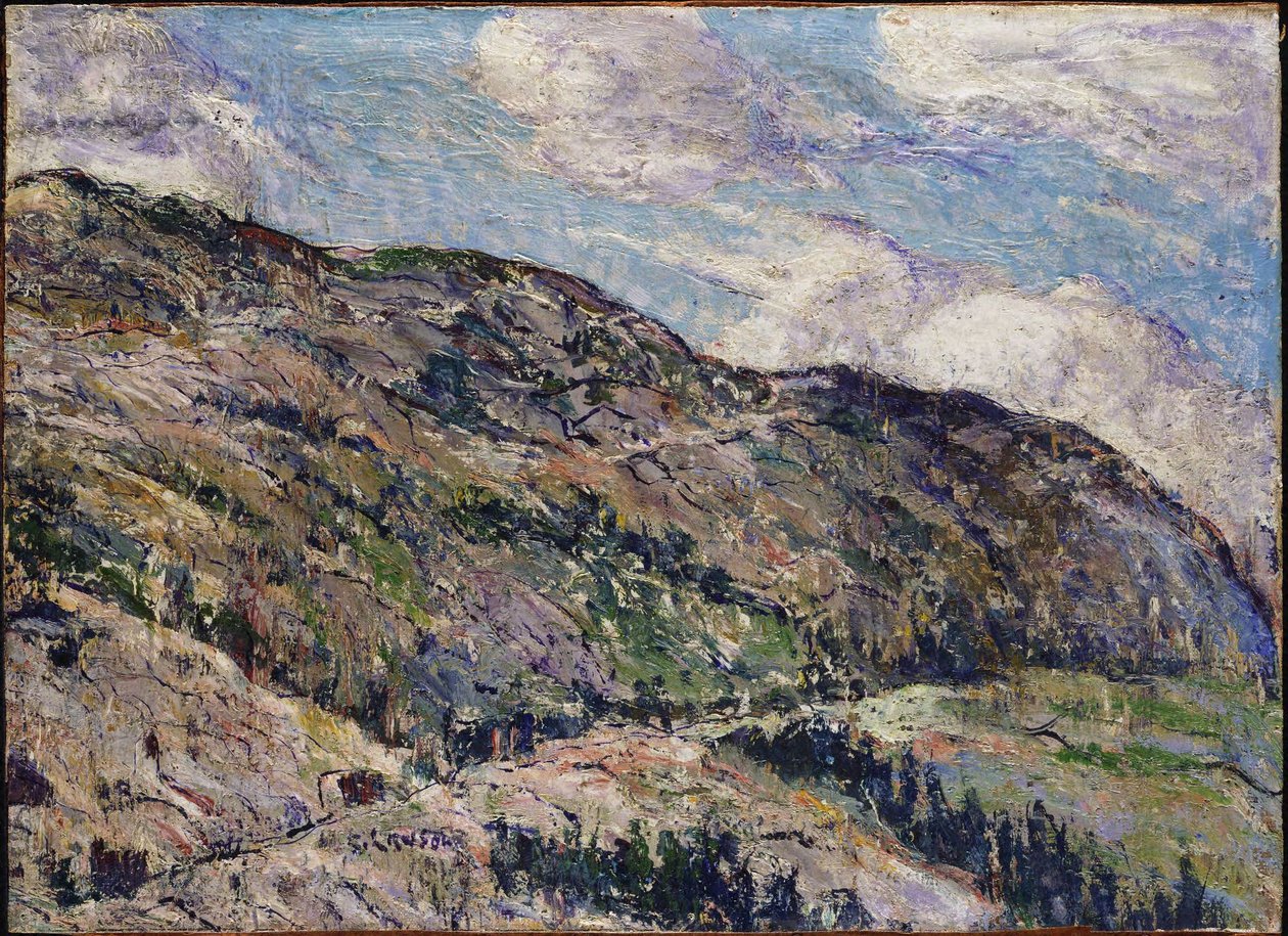 Cena de montanha - Colinas na neblina de Ernest Lawson