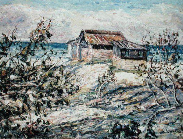 Ocean Shack, Key West, Florida (óleo sobre tela) de Ernest Lawson