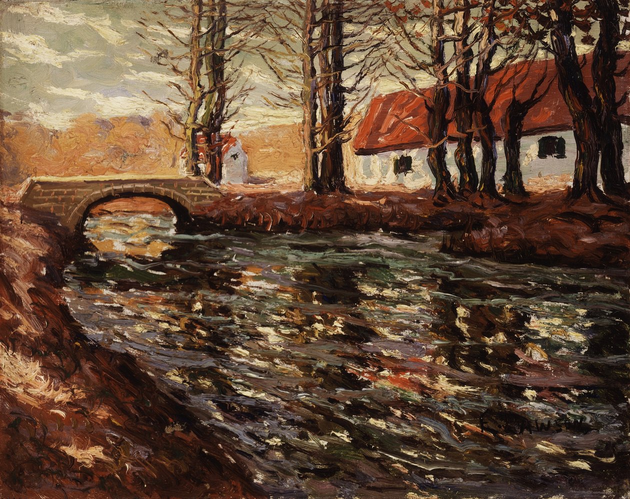 Paisagem do rio, c.1920 de Ernest Lawson