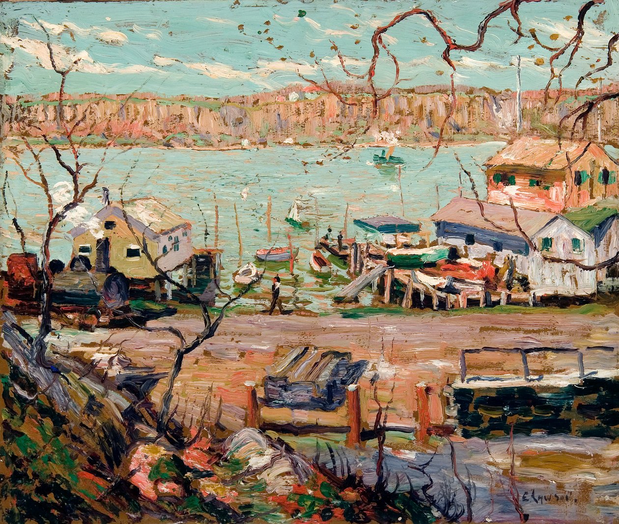 Barcos e Casas de Cenários de Ernest Lawson
