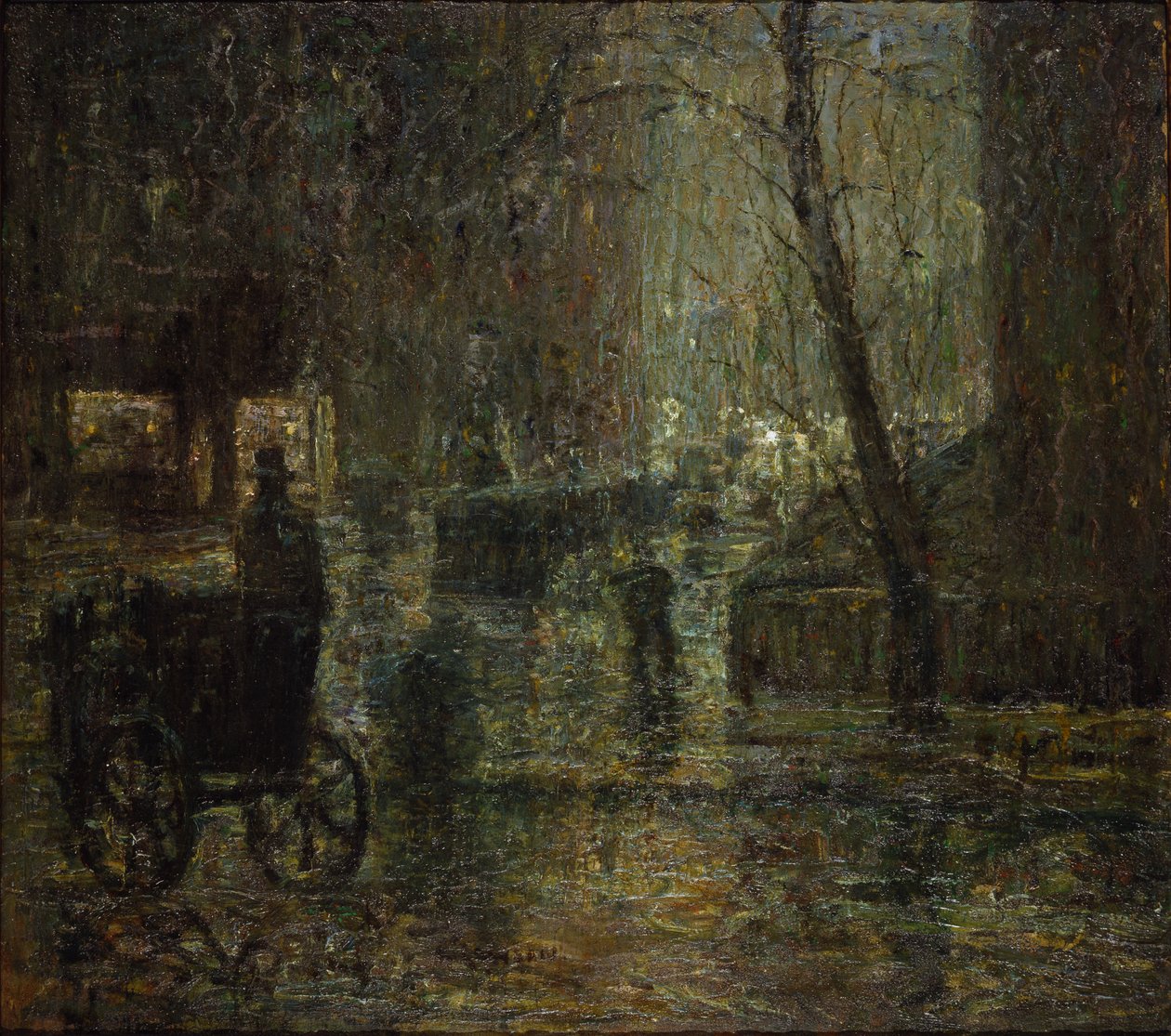 Noite húmida, Gramercy Park (Depois da chuva, Noturno) de Ernest Lawson