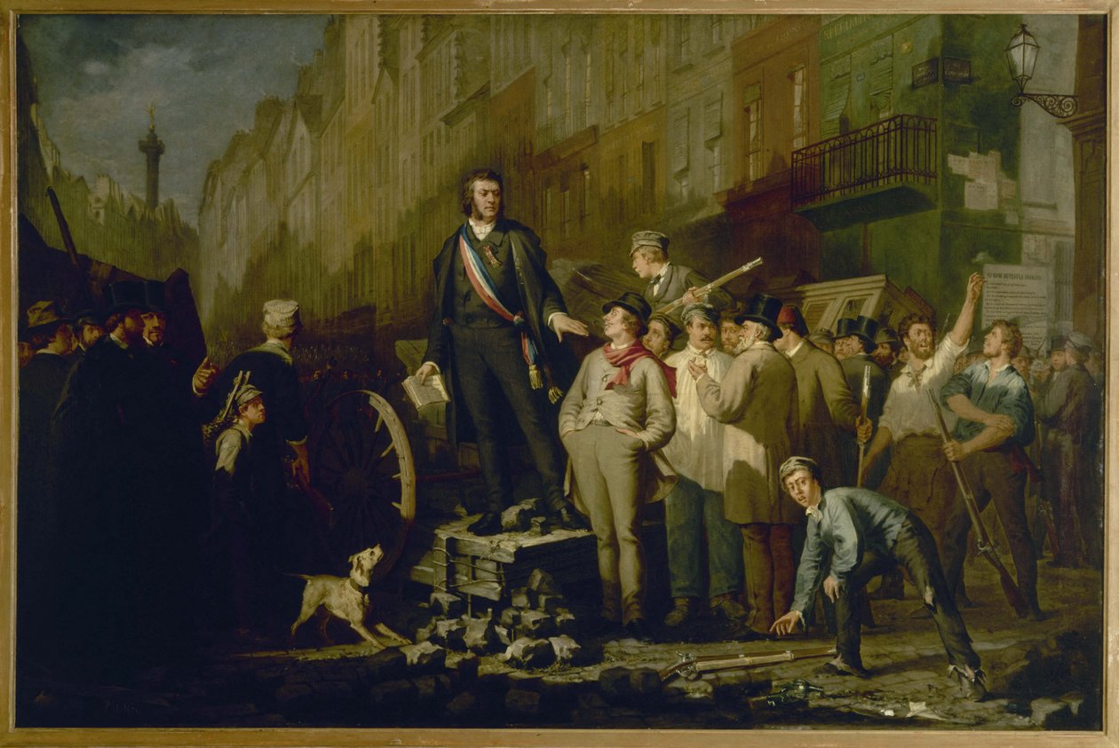 Alphonse Baudin (1811-1851) na barricada do Faubourg Saint-Antoine, 3 de dezembro de Ernest Louis Pichio