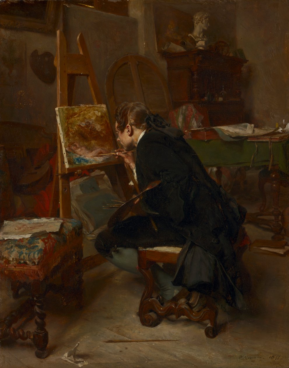 Um pintor, 1855. de Jean Louis Ernest Meissonier