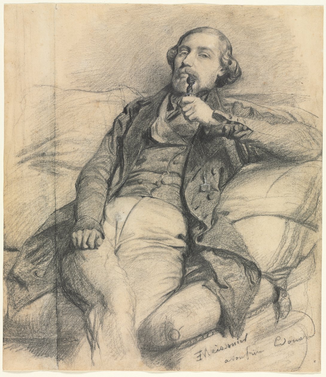 Homem fumando de Ernest Meissonier