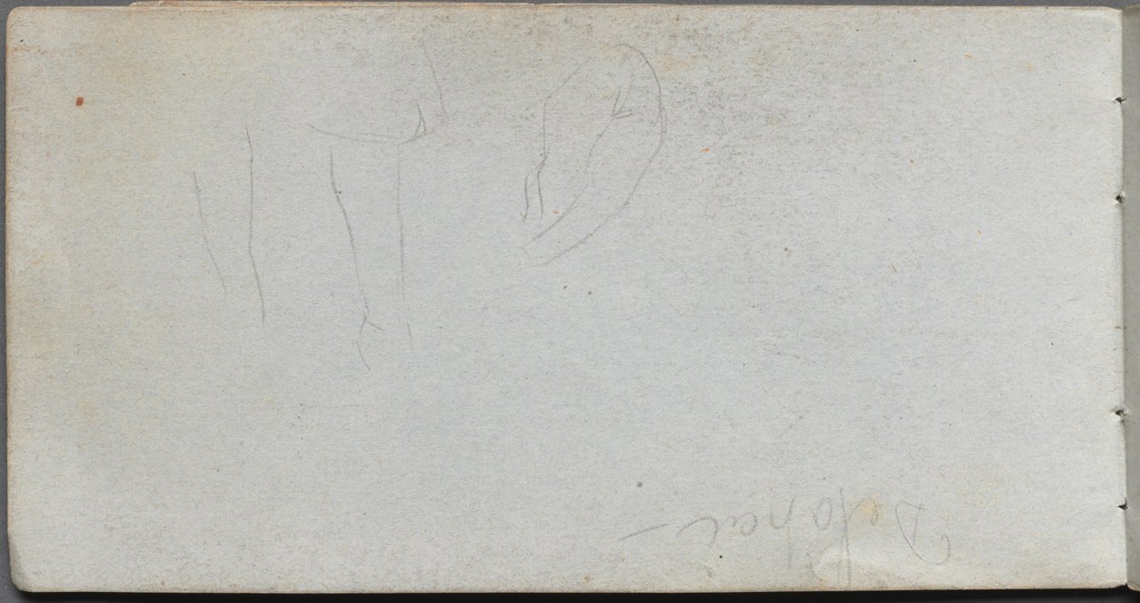 Caderno de desenho, página 02: Estudos das pernas. de Jean Louis Ernest Meissonier