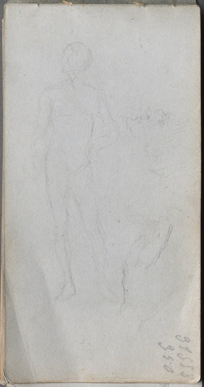 Sketchbook, página 100: Figura nua, perfil de Ernest Meissonier