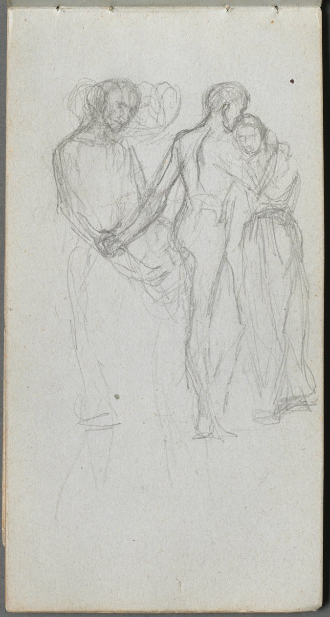 Sketchbook, página 10: Figuras abraçando de Ernest Meissonier