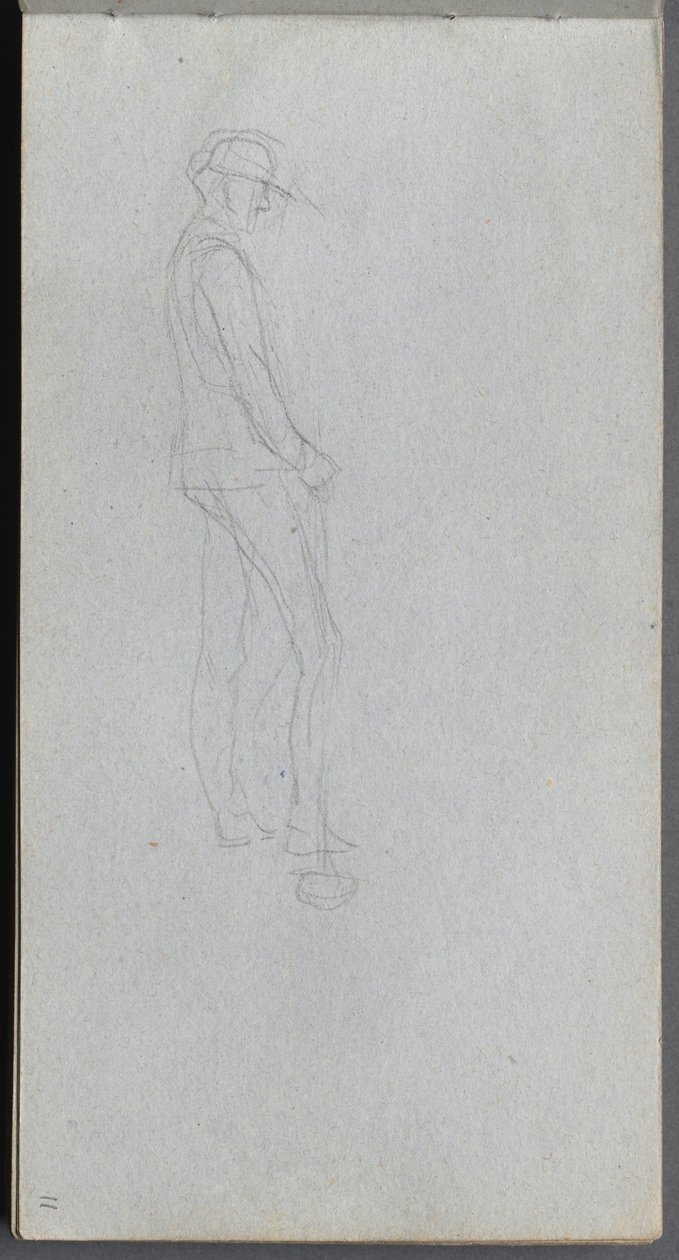 Caderno de desenho, página 11: Figura no perfil. de Jean Louis Ernest Meissonier