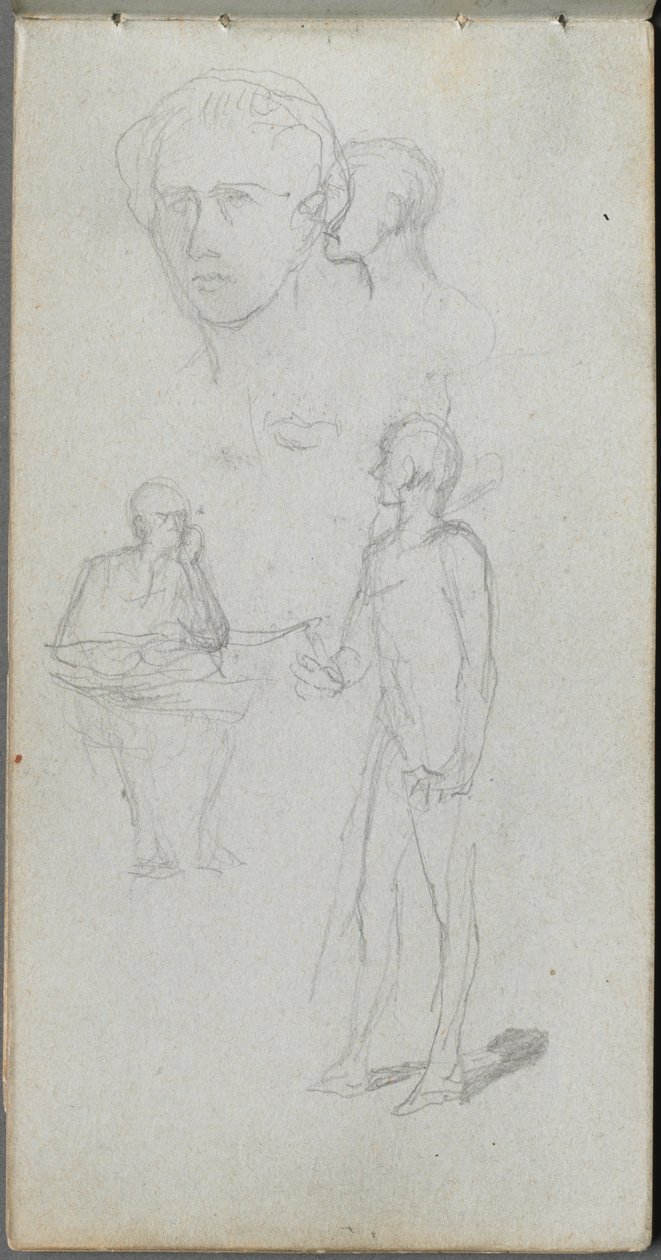Sketchbook, página 12: Figuras múltiplas de Ernest Meissonier