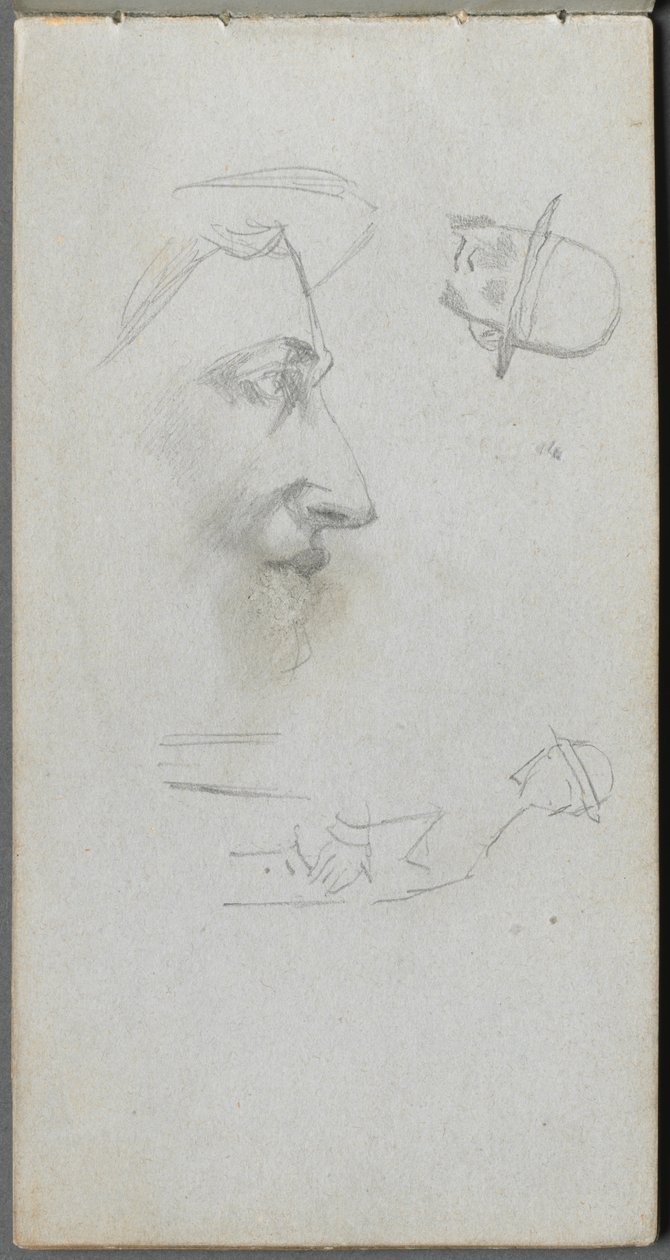 Caderno de desenho, página 14: Figuras. de Jean Louis Ernest Meissonier