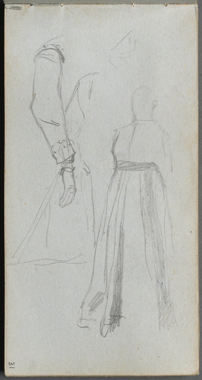 Sketchbook, página 31: Estudo de figuras de Ernest Meissonier