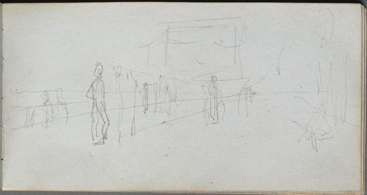 Sketchbook, página 40: Estudo em perspectiva. de Jean Louis Ernest Meissonier
