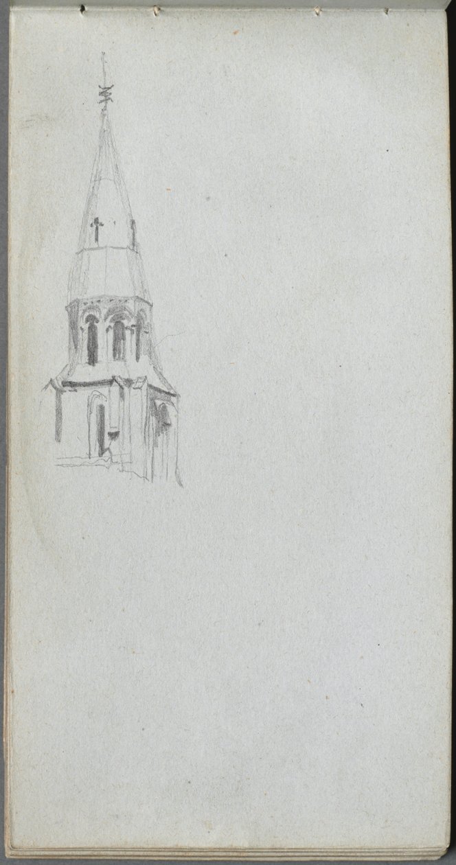 Caderno, página 44: Pináculo da Igreja. de Jean Louis Ernest Meissonier