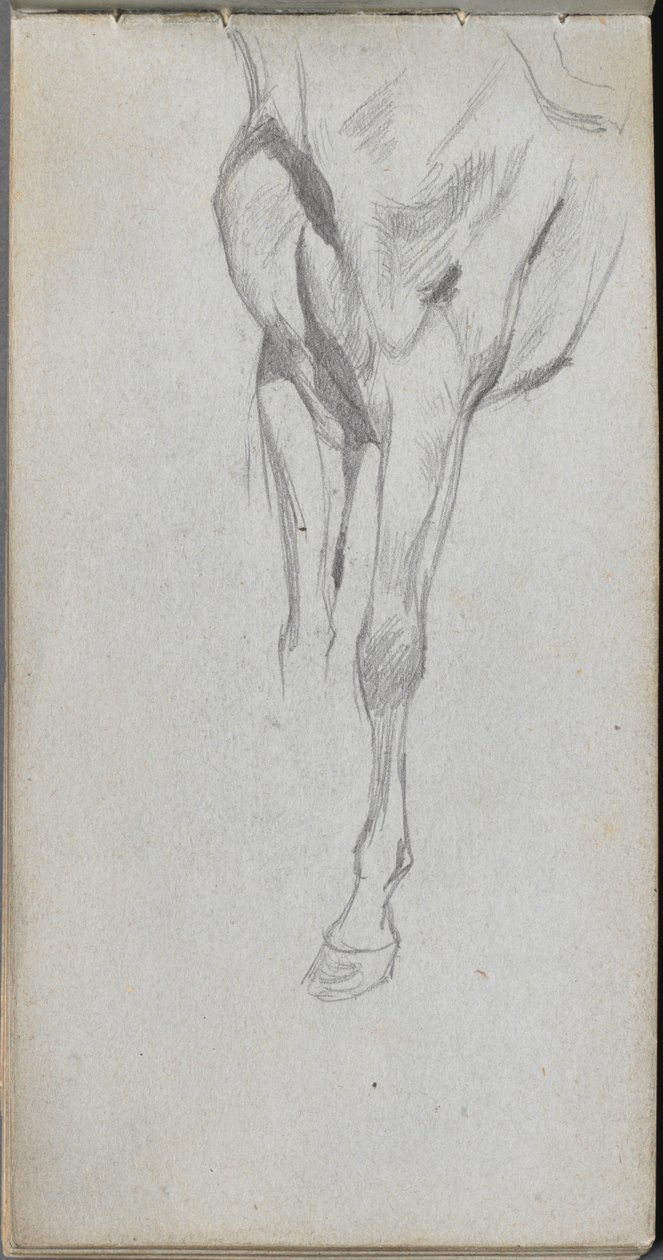 Caderno de desenho, página 48: Estudo de um cavalo. de Jean Louis Ernest Meissonier