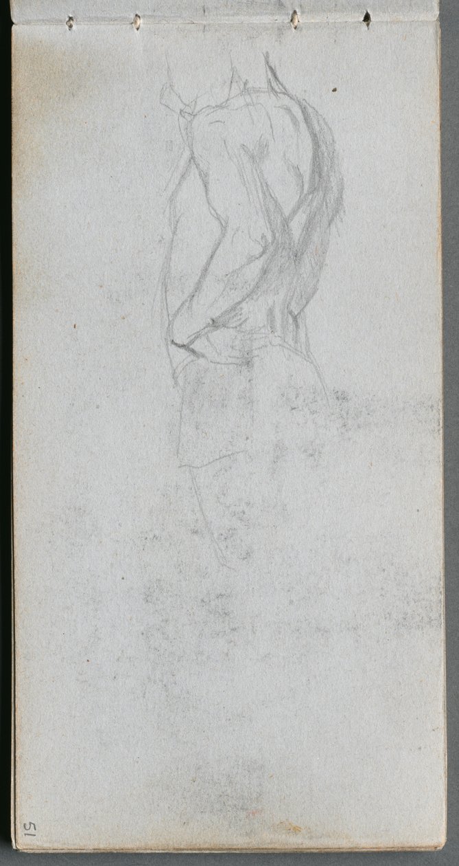Caderno de desenho, página 51: Estudo de figura. de Jean Louis Ernest Meissonier