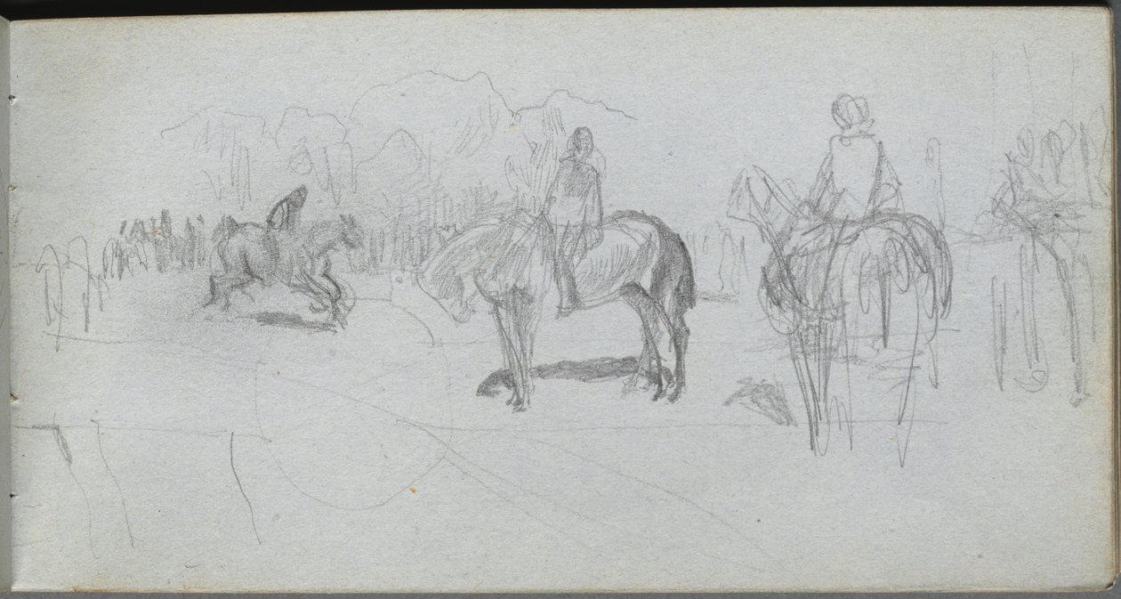 Caderno de desenho, página 52: Estudo de figura. de Jean Louis Ernest Meissonier