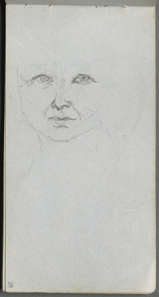 Sketchbook, página 59: Estudo de um rosto de Ernest Meissonier