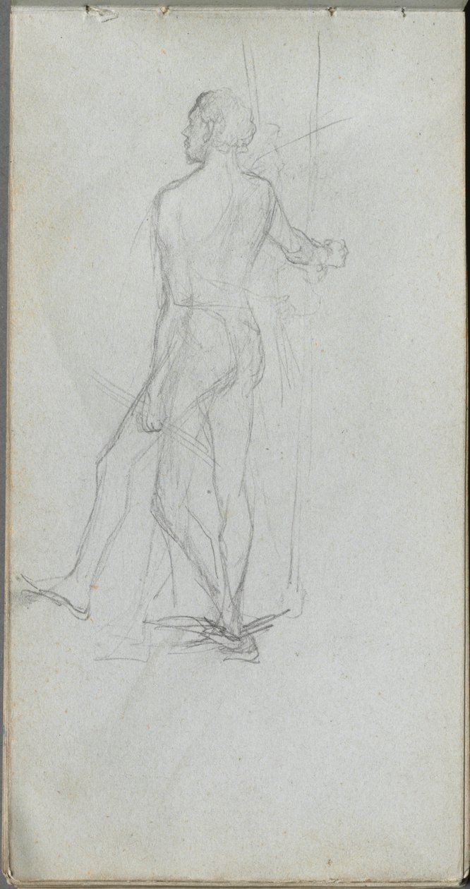 Caderno de esboços, página 60: Estudo de homem nu de Ernest Meissonier