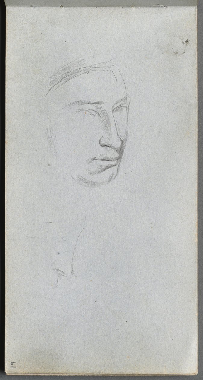 Sketchbook, página 61: Rosto, vista de 3/4 de perfil de Ernest Meissonier