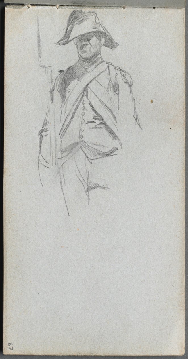Sketchbook, página 67: Estudo de um soldado de Ernest Meissonier