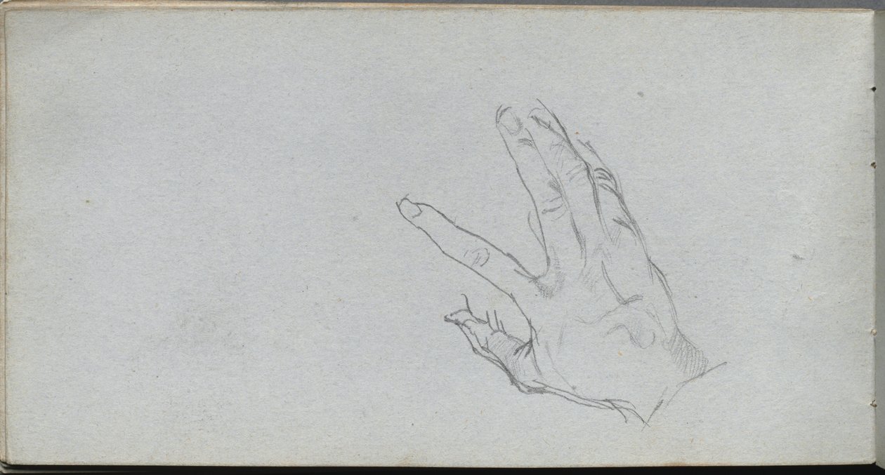 Sketchbook, página 68: Estudo de uma mão de Ernest Meissonier