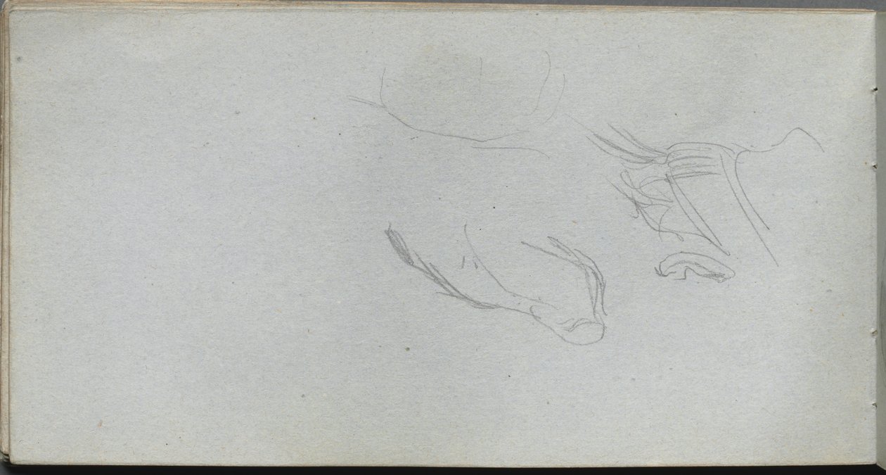 Caderno de desenho, página 72: Estudo de figura. de Jean Louis Ernest Meissonier