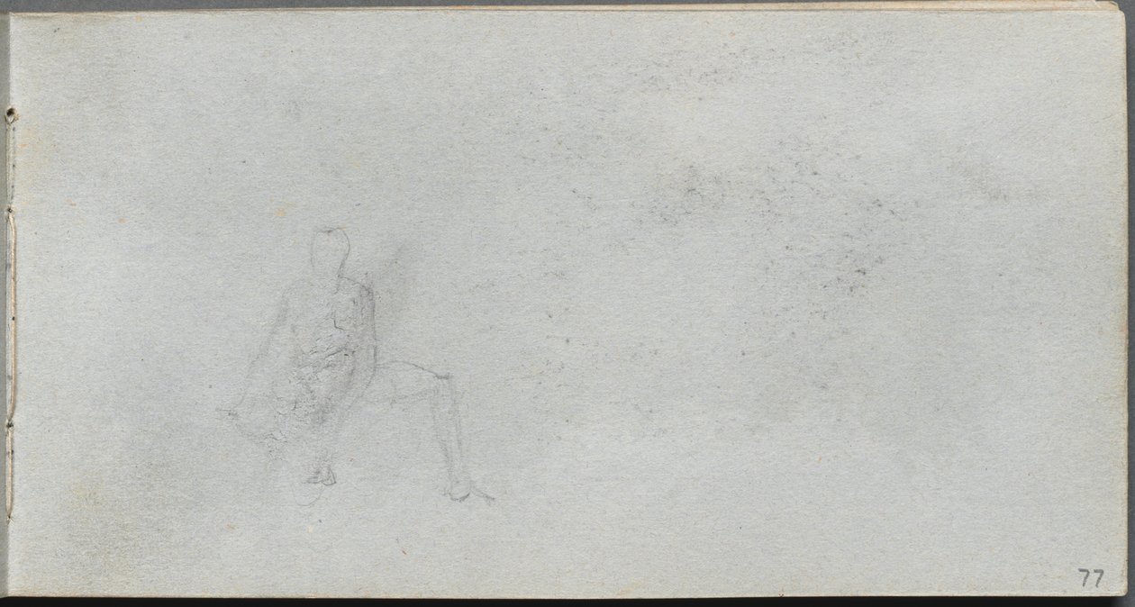 Caderno de desenho, página 77: Estudo de figuras. de Jean Louis Ernest Meissonier