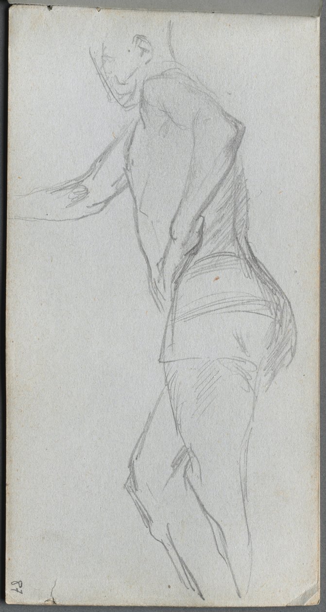 Caderno de desenho, página 87: Estudo de figura. de Jean Louis Ernest Meissonier