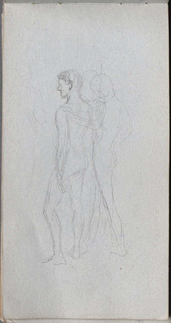 Caderno de desenho, página 92: Dois nus. de Jean Louis Ernest Meissonier