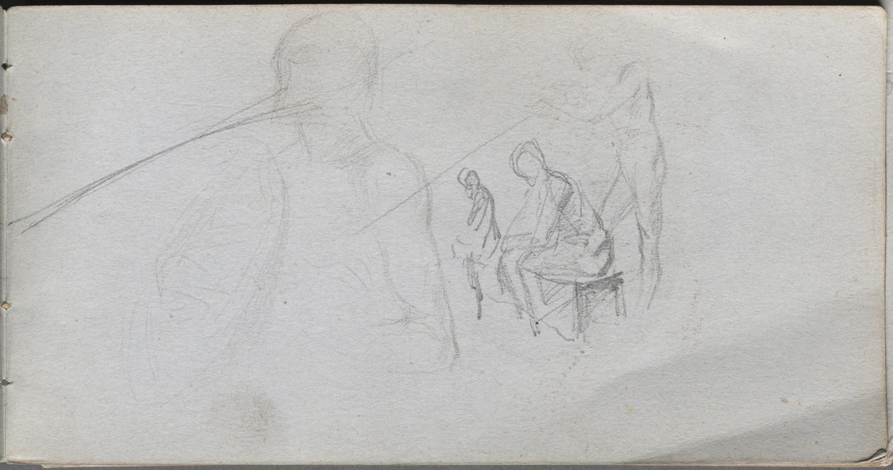 Sketchbook, página 98: Estudo de figuras de Ernest Meissonier