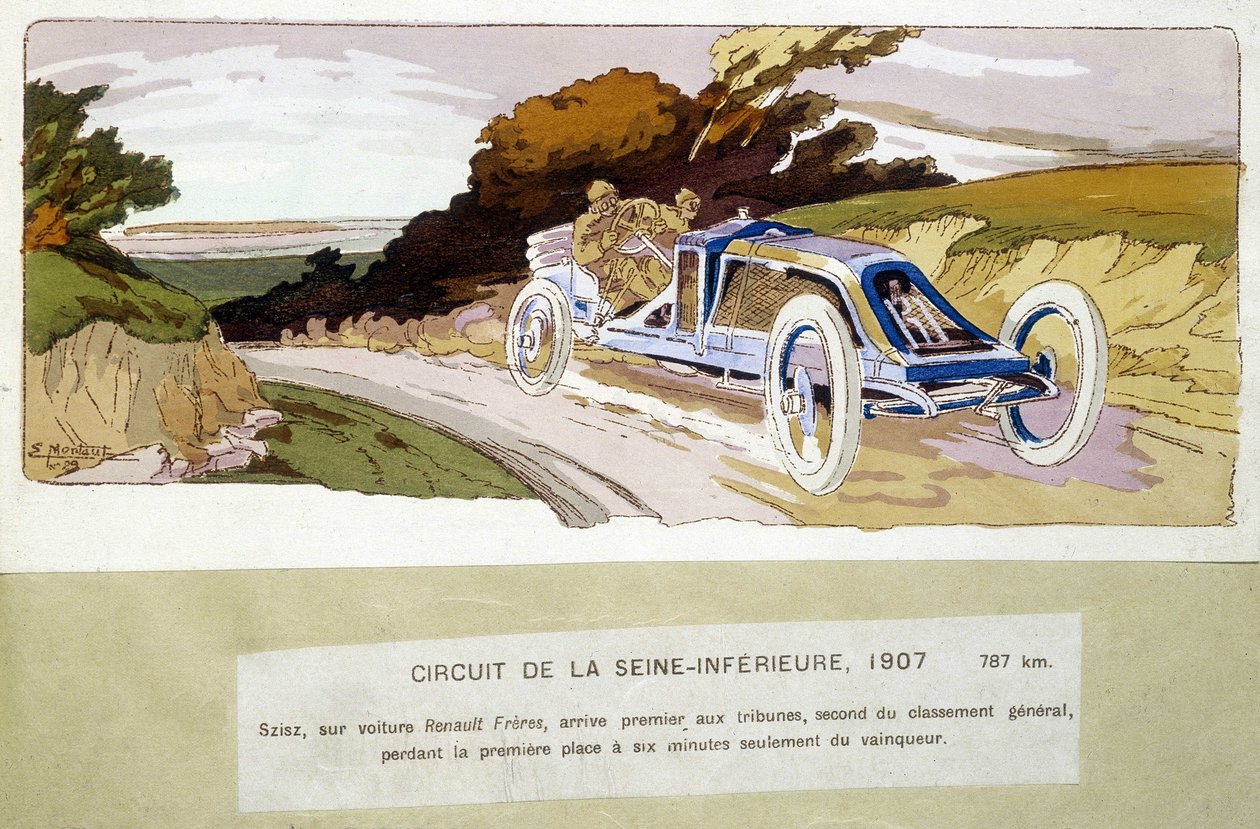 Circuit de la Seine-Inèrieure, Szisz de carro Renault Frères, ficou em primeiro lugar nas bancadas, em segundo na classificação geral, perdendo o 1º lugar a apenas seis minutos do vencedor de Ernest Montaut