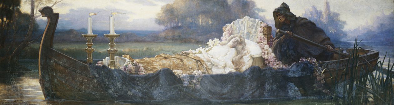 Projeto para um friso: "Os mortos, remos", dum mudo, subiram com o dilúvio ", de Ernest Normand