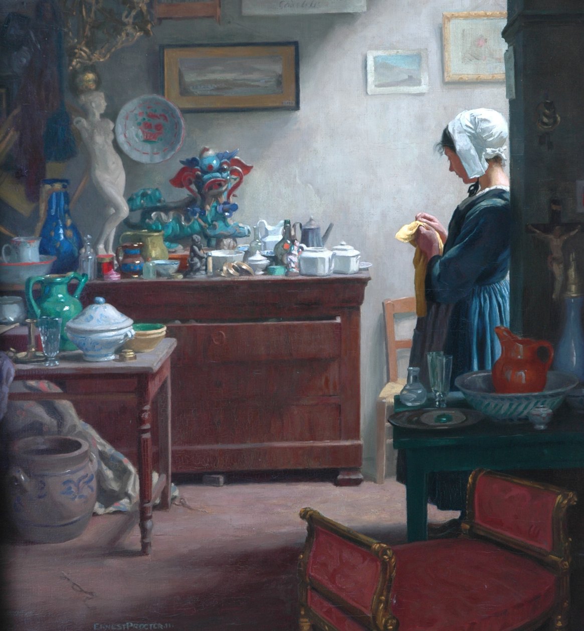 Uma Brittany Antique Shop, 1911 de Ernest Procter