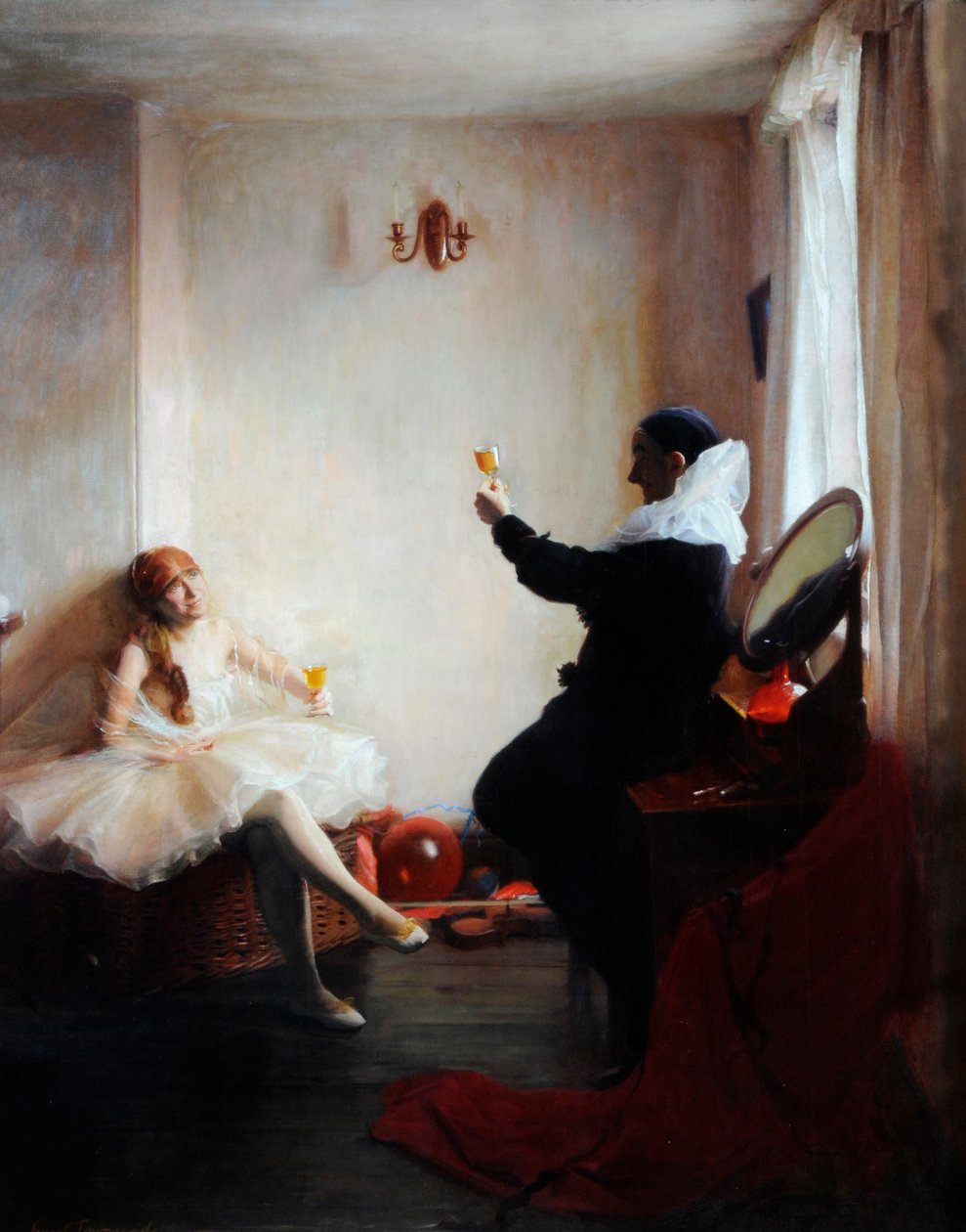 Um intervalo para a matiné (óleo sobre tela) de Ernest Townsend