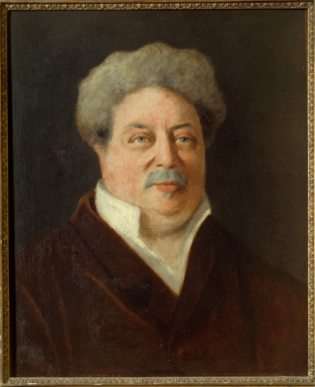 Retrato de Alexandre Dumas Pere (1802-1870) Pintura de Ernestine Philippain (século XIX) 1860 Villers Cotterets. Museu Alexandre Dumas de Ernestine Philippain