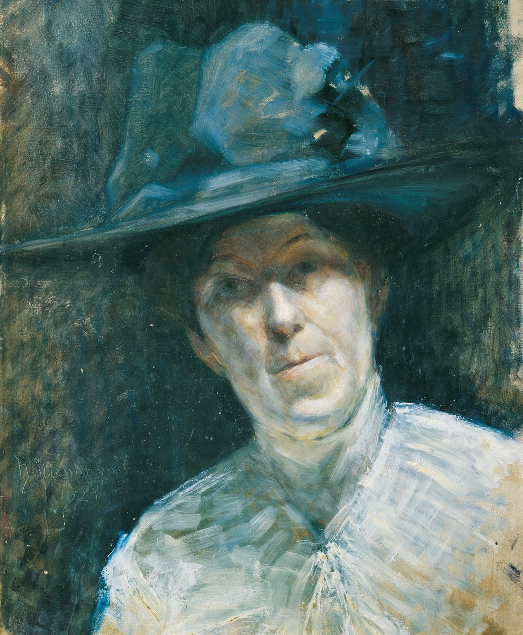 Senhora com chapéu azul de Ernestine von Hüttenbrenner